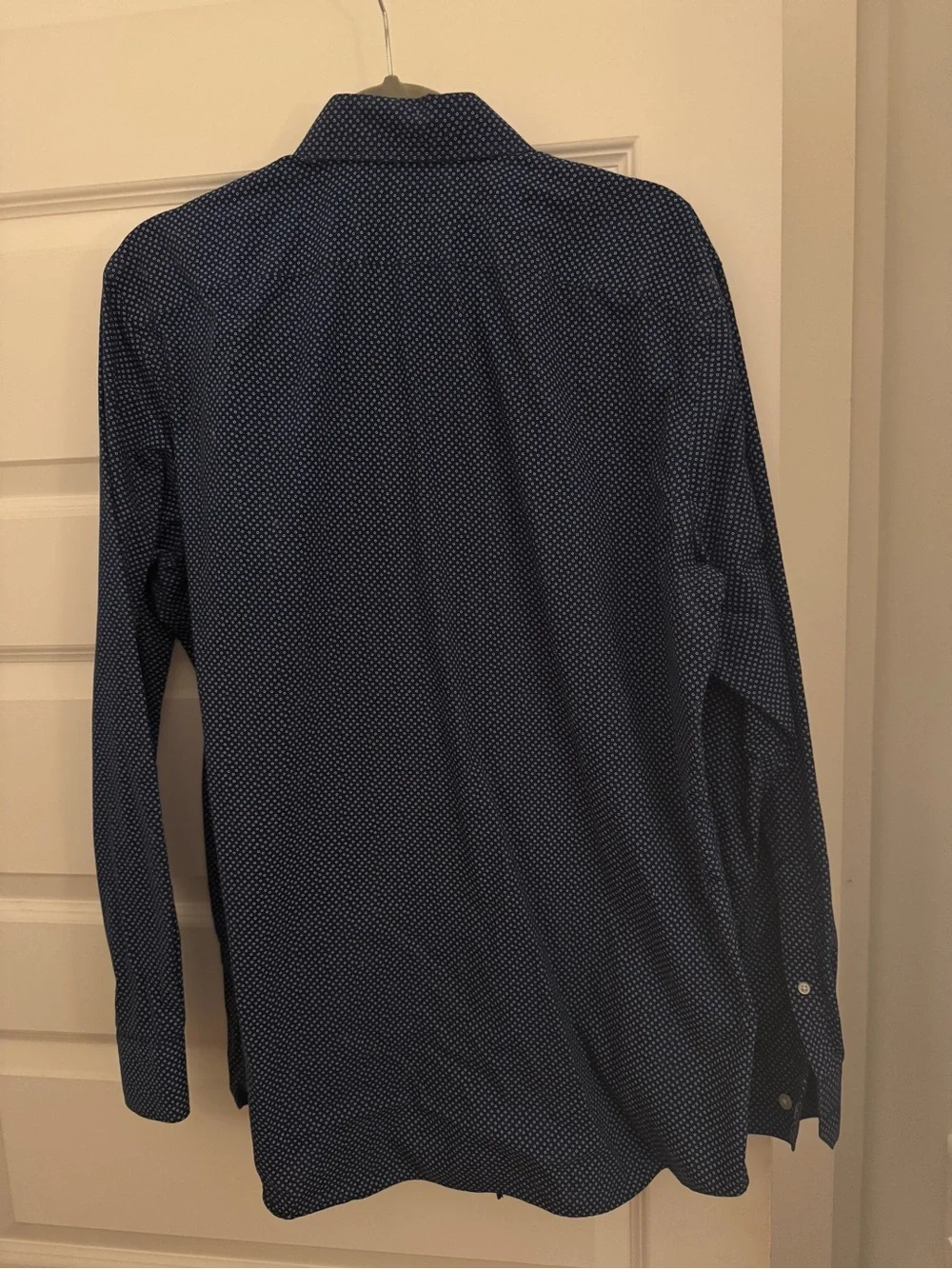 Banana Republic Men's Navy Dot Print Dress Shirt